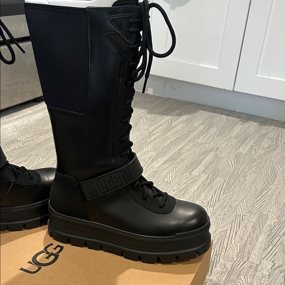 UGG Women's Black Lace Up Boots - Picture 2 of 5